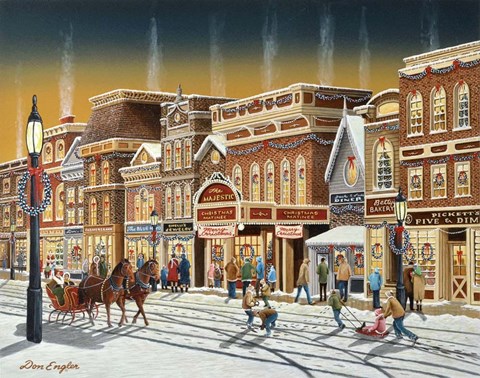 Framed Hometown Christmas Print