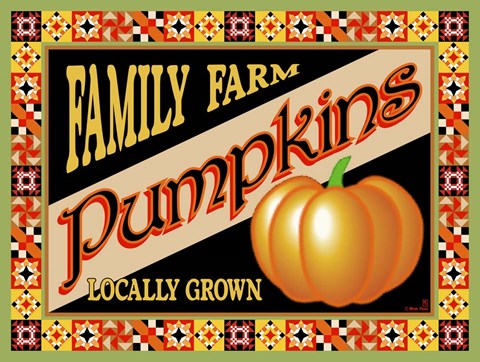 Framed Pumpkin Crate Label Print