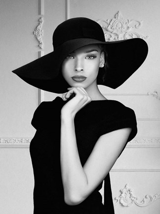 Framed Lady with a Hat Print