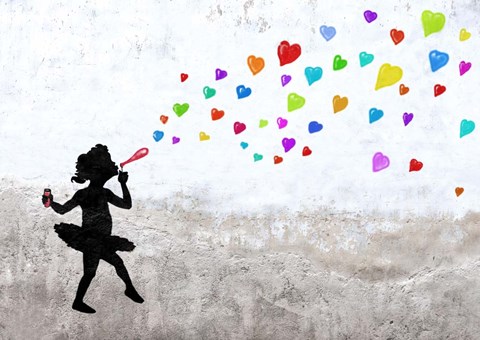 Framed Love Bubbles Print