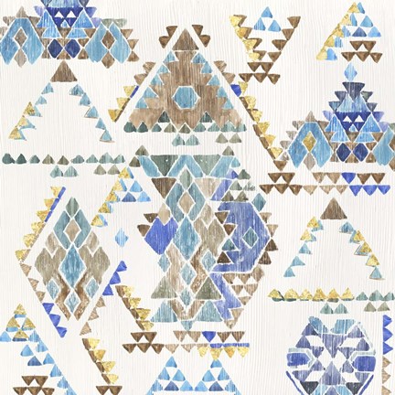 Framed Blue Aztec Print