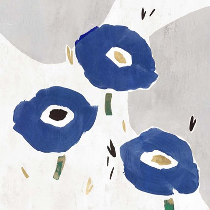 Framed Blue Cluster II Print