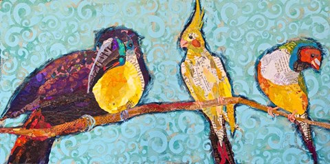 Framed Birds on a Wire Print