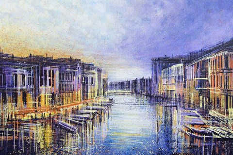 Framed Venice At Sunset Print