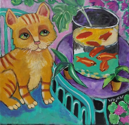 Framed Le Chat De Matisse Print