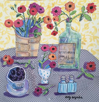 Framed Flowers and Olives Print