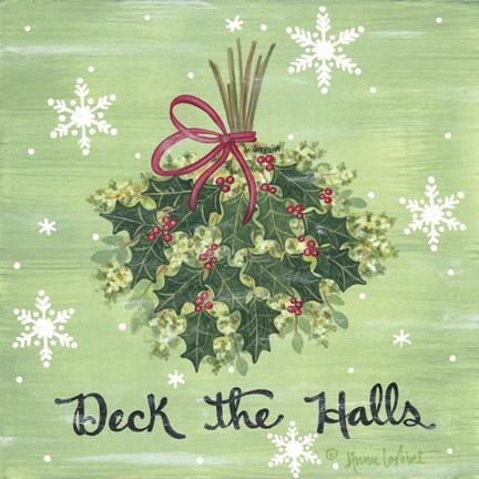 Framed Deck the Halls Holly Print