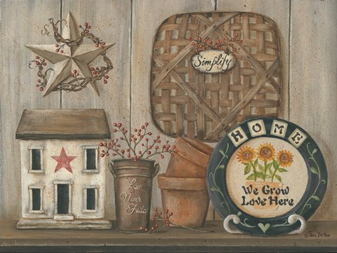 Framed Home Country Shelf Print