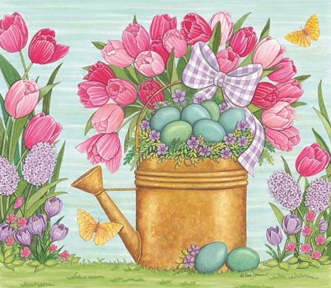 Framed Tulips and Blue Eggs Print