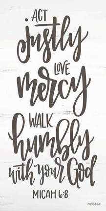 Framed Act Justly Print