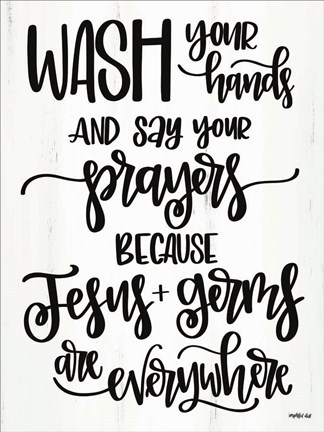 Framed Jesus &amp; Germs Print