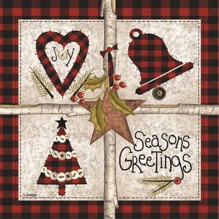 Framed Four Square Seasons Greetings Print