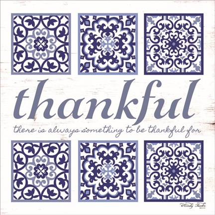 Framed Thankful Tile Print