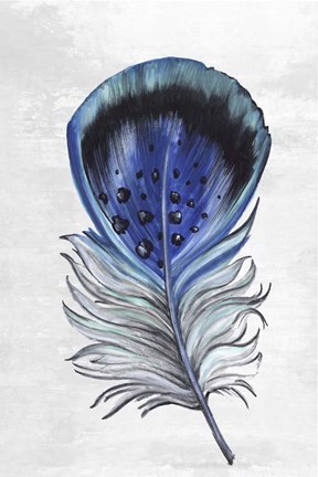 Framed Indigo Feather III Print