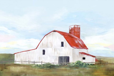 Framed Red Barn II Print