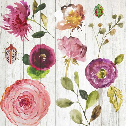 Framed Folk Gardens I Print