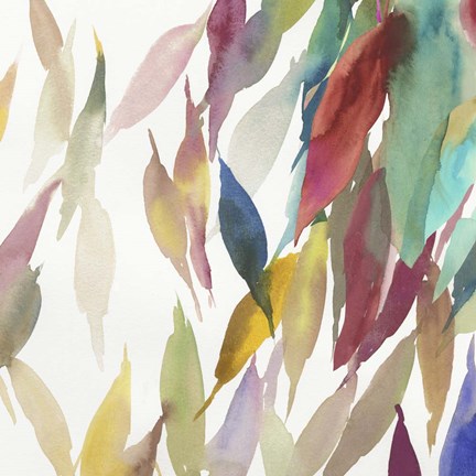 Framed Fallen Colorful Leaves II Print