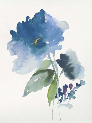 Framed Blue Flower Garden III Print
