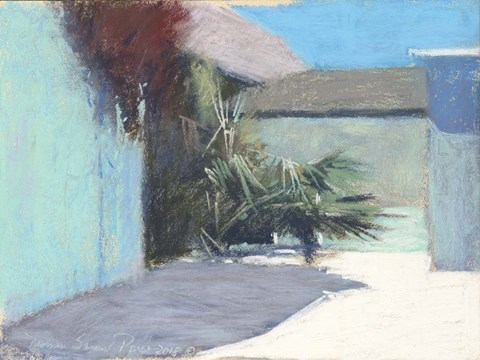 Framed Pastel Palms Shapes Print