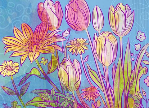 Framed Rebel Yell Tulips Print