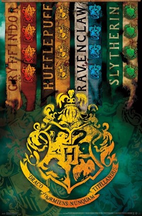 Framed Harry Potter - Crests II Print