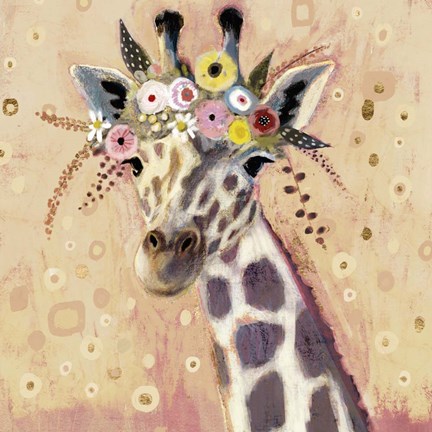 Framed Klimt Giraffe I Print