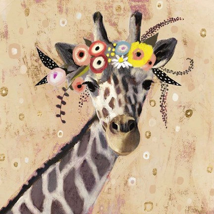 Framed Klimt Giraffe II Print