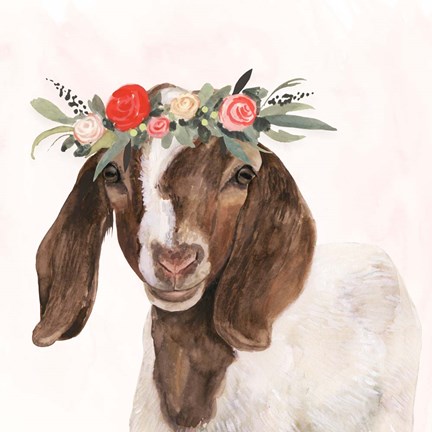 Framed Garden Goat II Print