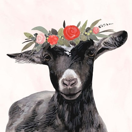 Framed Garden Goat III Print