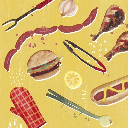 Framed Throw it on the Grill III Print