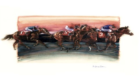 Framed Horse Race Print