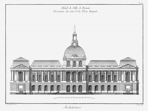 Framed Architectural Elevation III Print