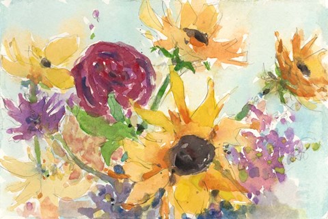 Framed Bright Wild Flowers II Print