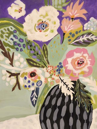 Framed Fresh Flowers in Vase I Print