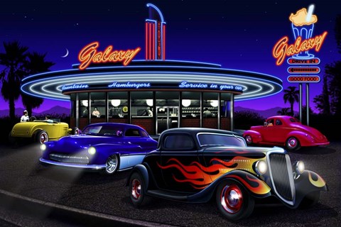 Framed Diners and Cars VII Print