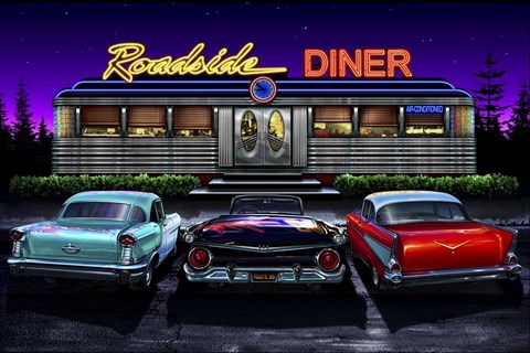 Framed Diners and Cars VIII Print