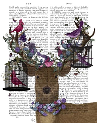 Framed Deer Birdkeeper, Tropical Bird Cages Print