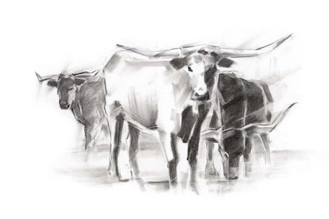 Framed Contemporary Cattle II Print