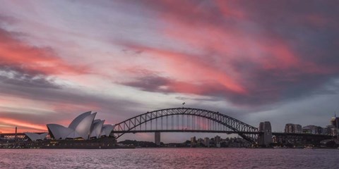 Framed Fire in the Harbor Print