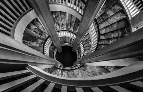 Framed Royal Staircase 2 Black/White Print