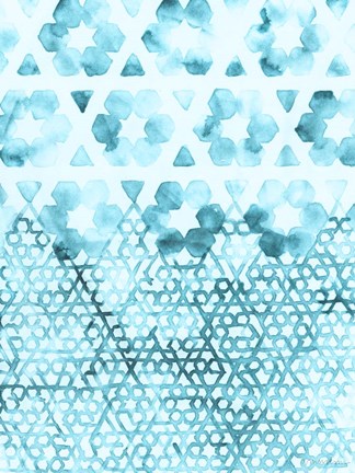 Framed Teal Madras III Print