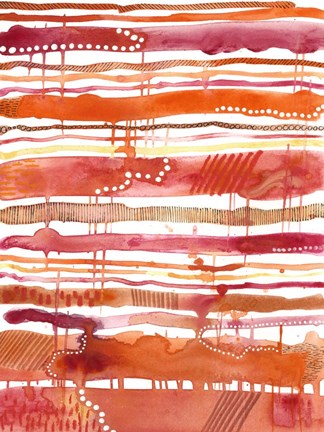 Framed Tangerine Stripes II Print