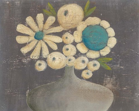 Framed Crackled Bouquet I Print