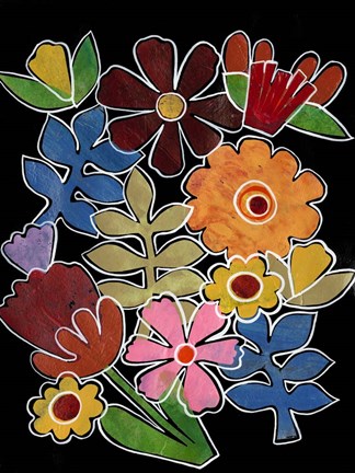 Framed Layered Floral II Print