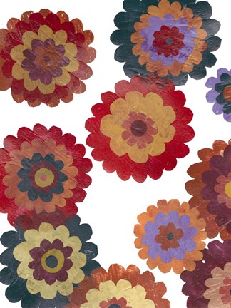 Framed Scattered Blooms I Print
