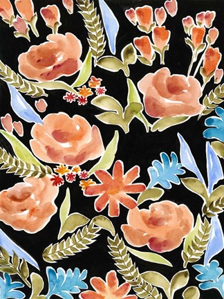 Framed Floral Assembly I Print