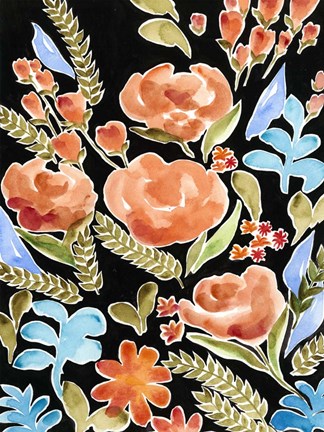 Framed Floral Assembly II Print