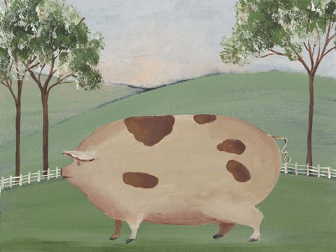 Framed Folk Farm III Print