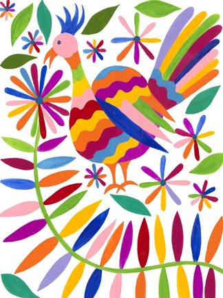 Framed Otomi Bird III Print