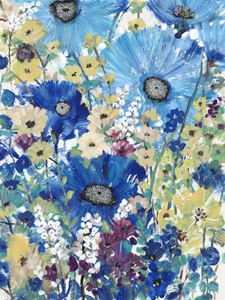 Framed Garden Blues I Print